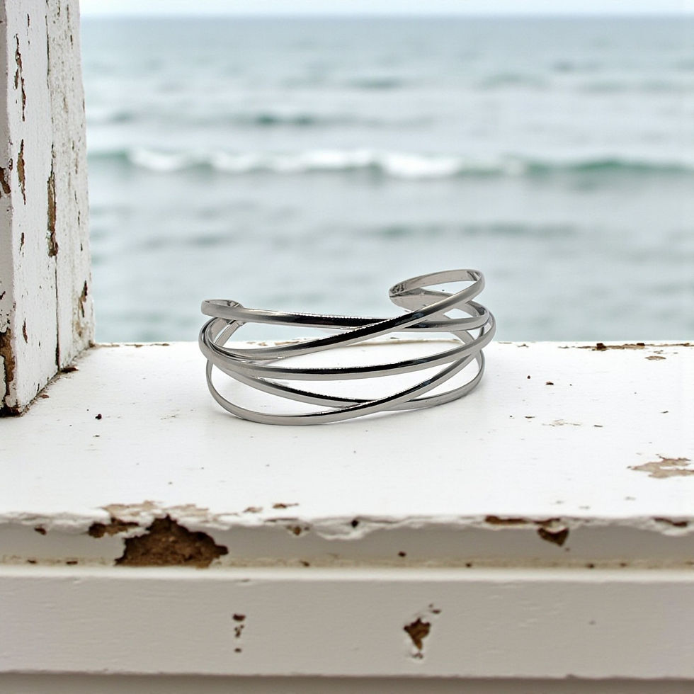 Thumbnail: Silver Currents Cuff Bracelet