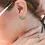 Miniatura: Pendientes oro amarillo, diamantes y esmeraldas
