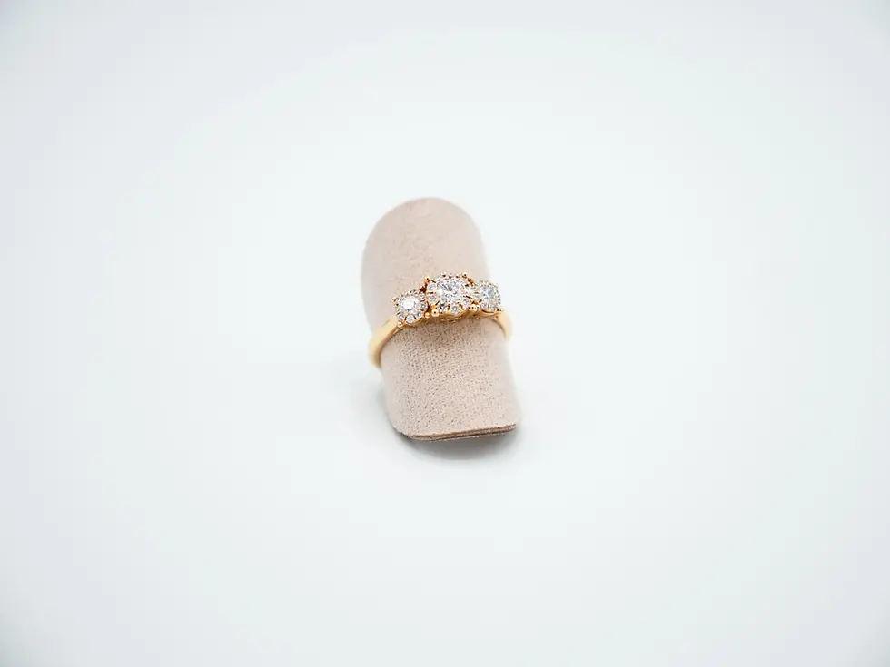 Miniatura: Anillo oro rosa y diamantes