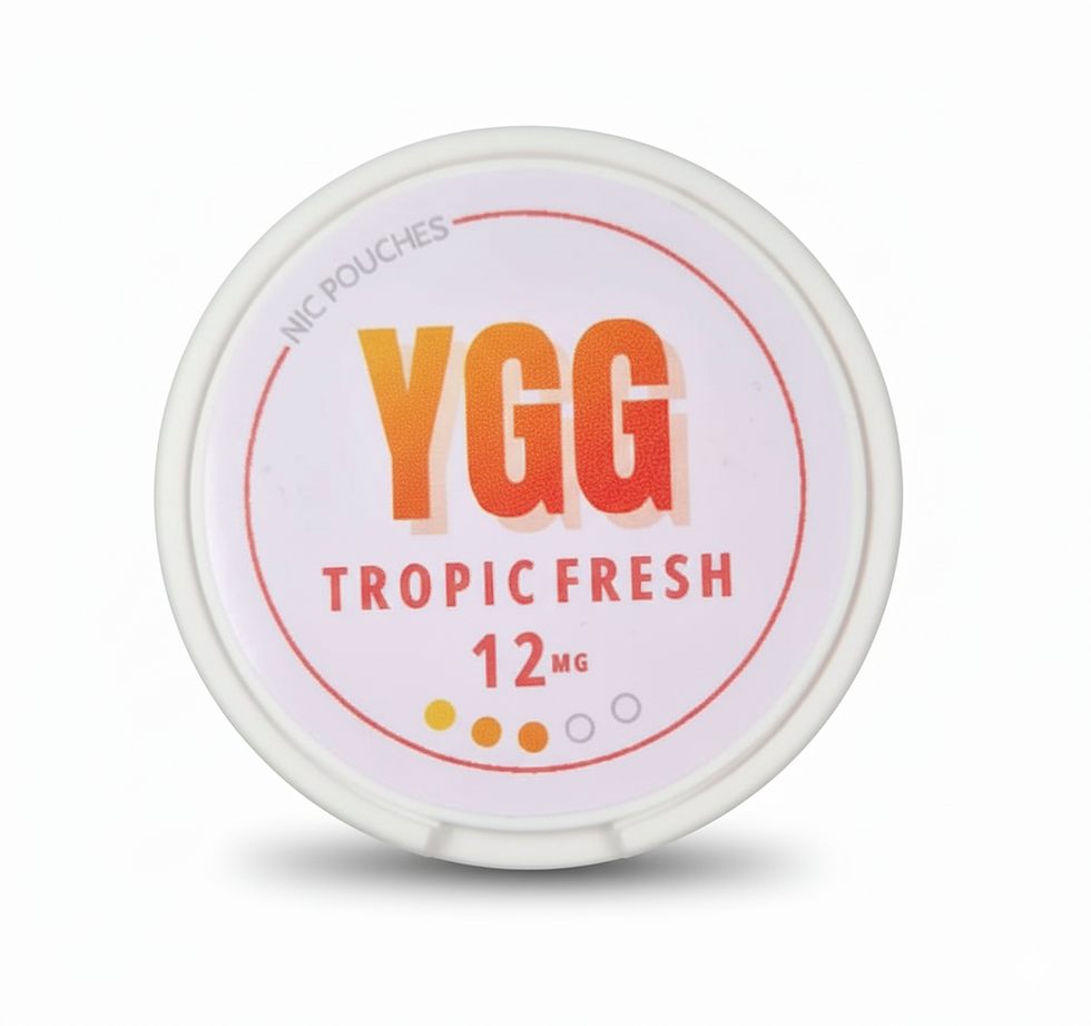 YGG Tropic Fresh Nic Pouch tropical 12mg e 15mg sem tabaco