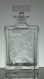 Unique Spirit Decanter Hand Engraved In The Acorn Pattern Size 24.5 x 12.5 x 7 cm £150.00