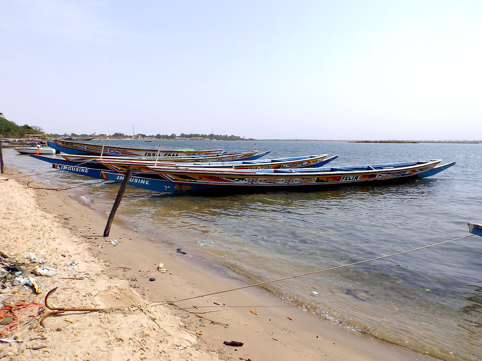 Des pirogues sénégalaise au bord de la plage