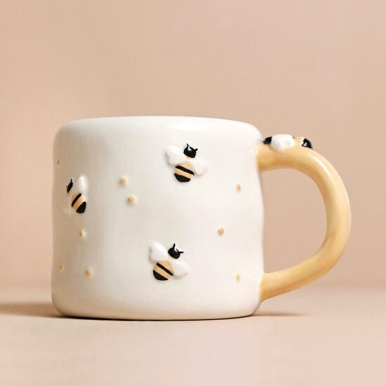 Thumbnail: SALE - IRREGULAR CERAMIC BEE MUG