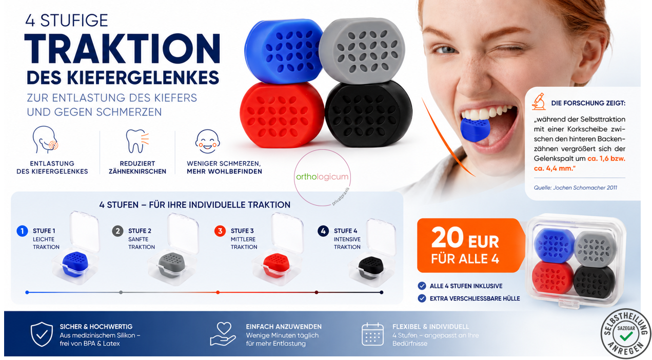 Kieferfrei-Set - 4-Stufige Traktion des Kiefergelenkes