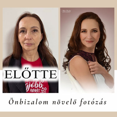női portré átalakulás fotózás előtt után