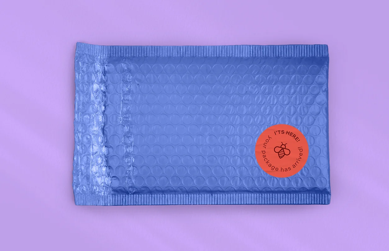 example of product packaging in the form of a padded mailer