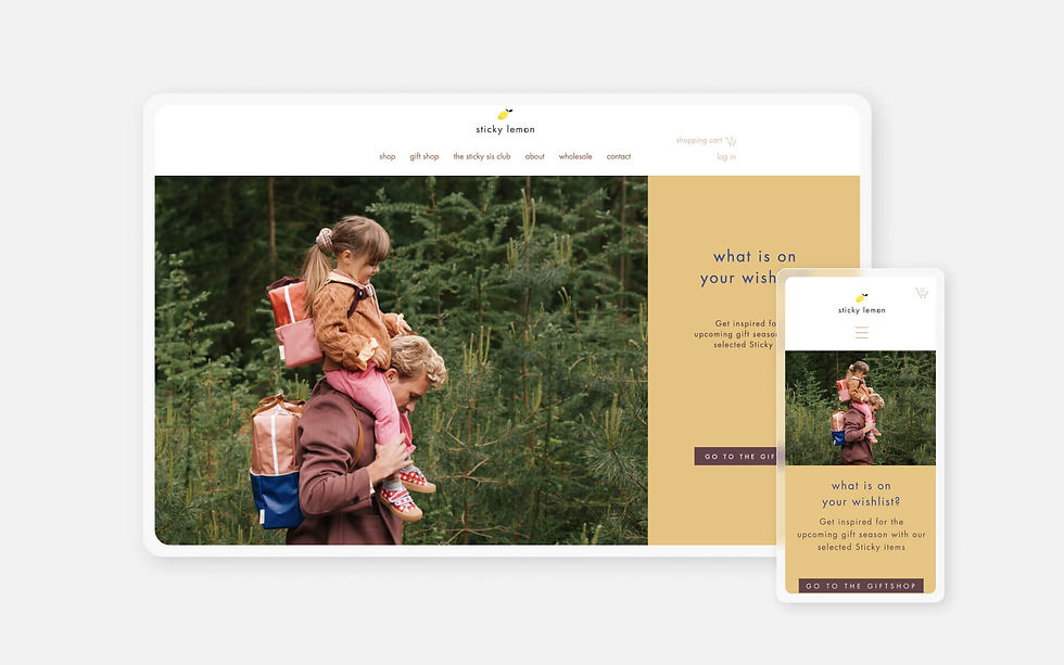 Sticky Lemon's mobile homepage compared to their desktop site