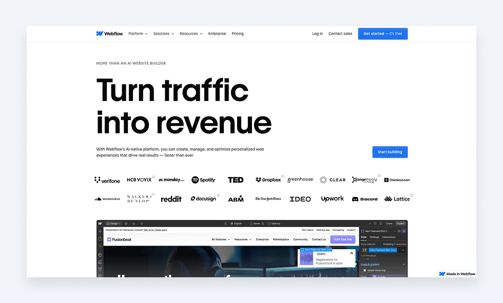 webflow squarespace alternatives