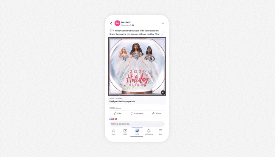 instagram ad created by mattel to market barbie