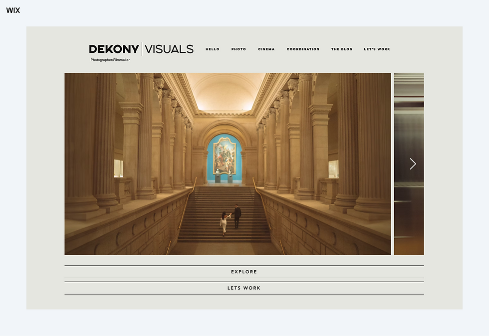 dekony visuals photography website