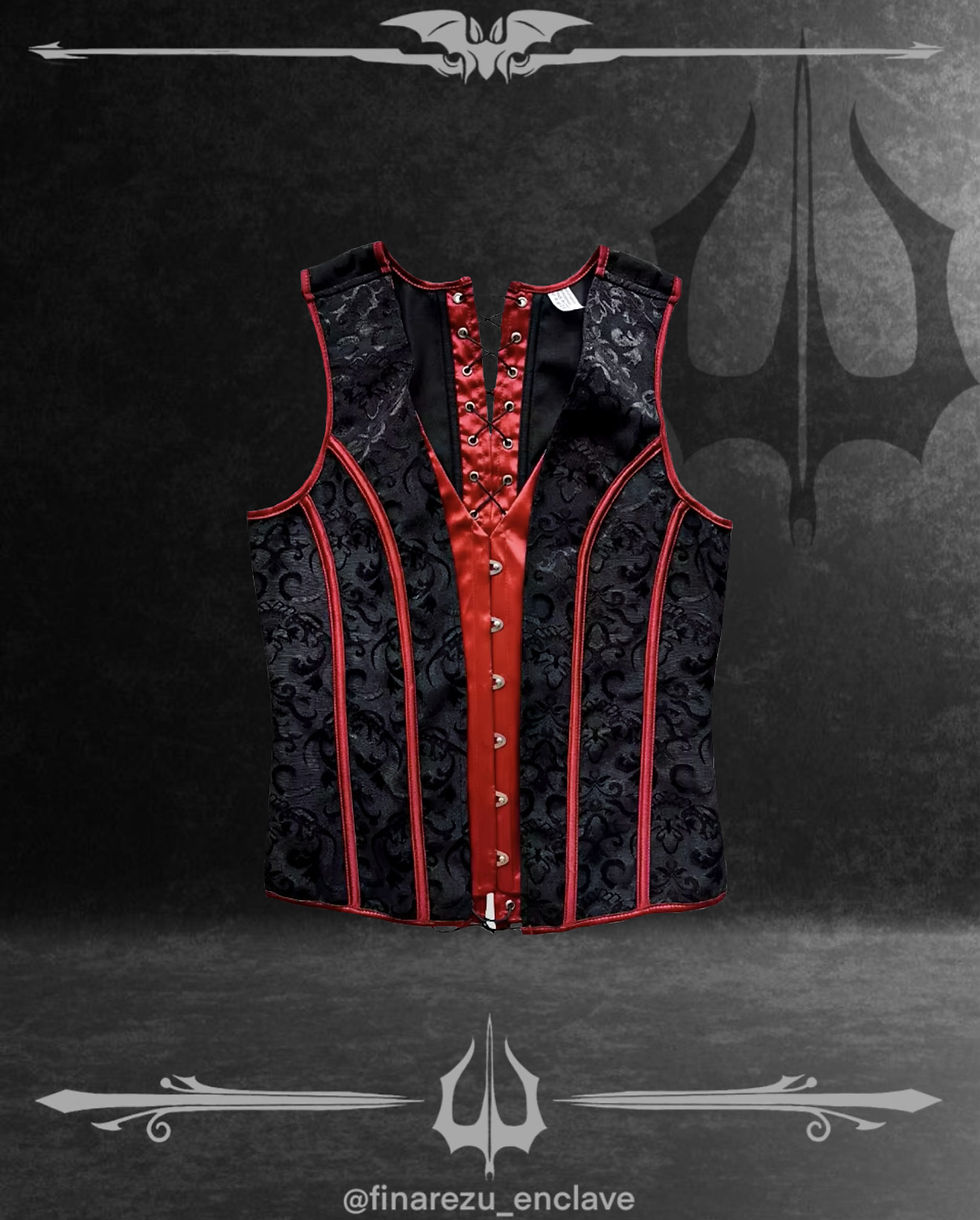 black red men corset