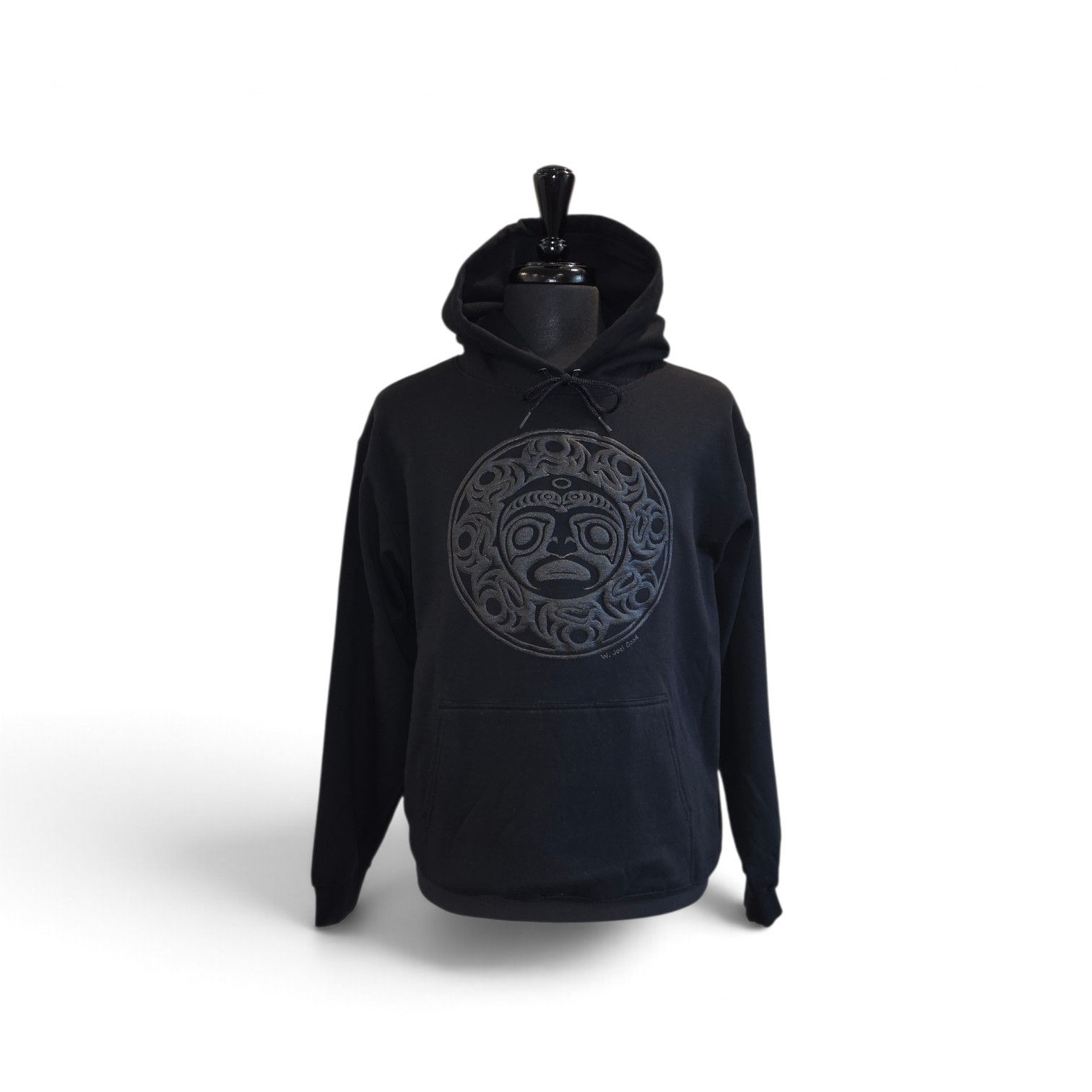 Black Salmon Cycle Puff Hoodie