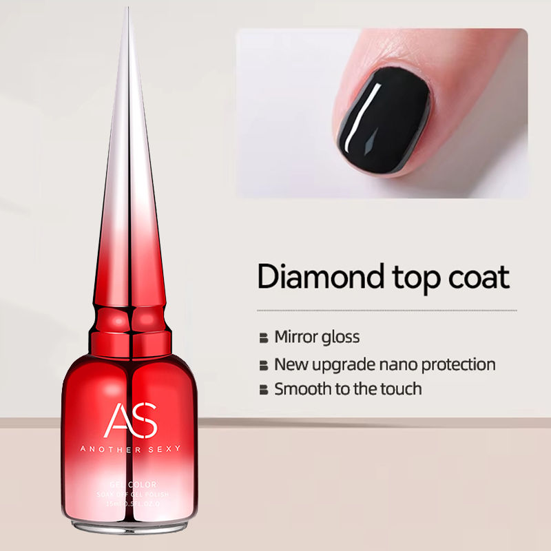 Thumbnail: AS 15ml Chrome Mirror Powder Top Coat Transparent Nail Gel Crystal Bright Safe a
