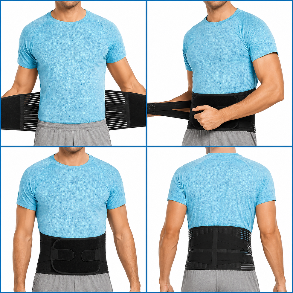 Thumbnail: Adjustable Lumbar Support Belt Double Pull Back Brace Orthopedic Waist Corset Sp