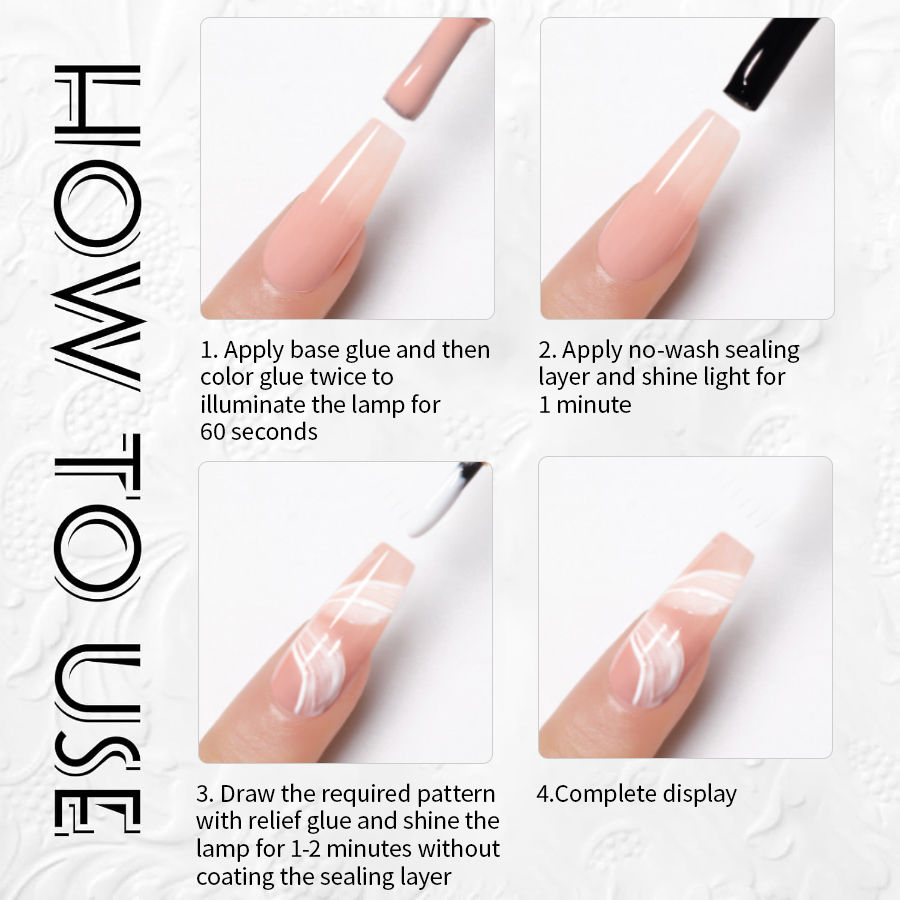 Thumbnail: RSNAIL 5g Texture Embossed Gel Nail Polish 3D Black White Nail Art Plaster Gypsu