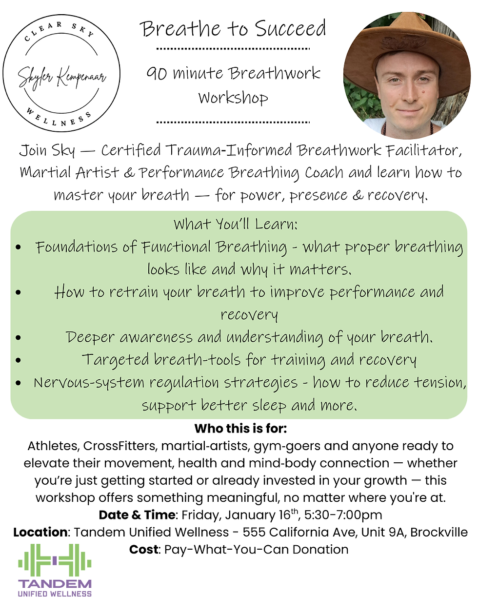 Breathe to Succeed - 90 Minute Breath Workshop with Sky