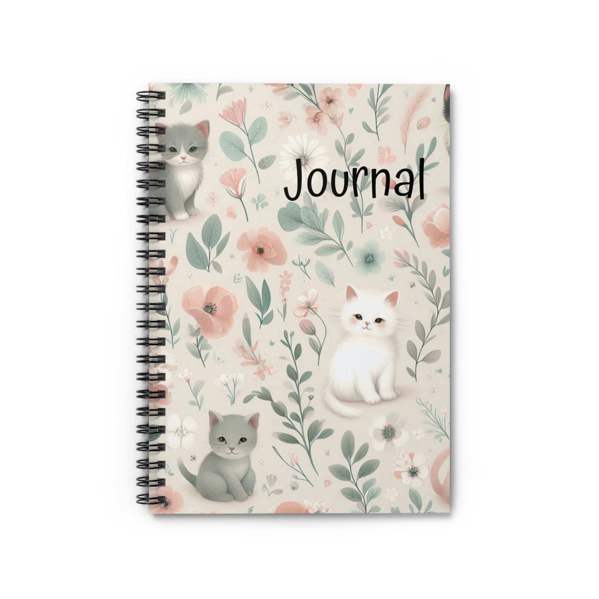 Adorable Cat-Themed Spiral Notebook -Print on demand.