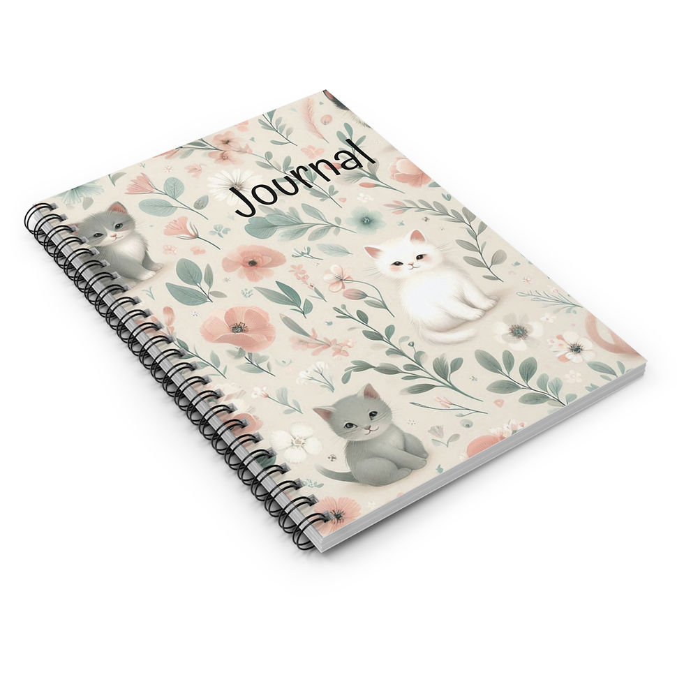 Thumbnail: Adorable Cat-Themed Spiral Notebook -Print on demand.