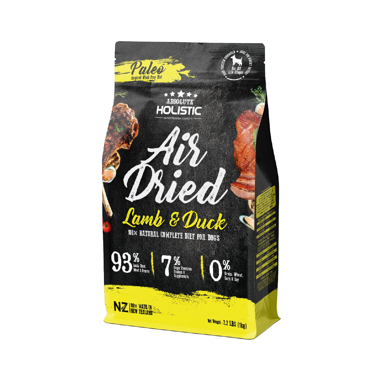 AD-4013 Absolute Holistic 風乾鮮食肉片無穀主食狗糧 (羊肉+鴨肉) 1kg