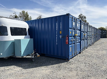 Blue container storage units in South London offering secure and flexible self storage solutions