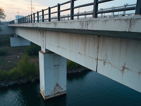 Drone Conducting asset inspection on road bridge
