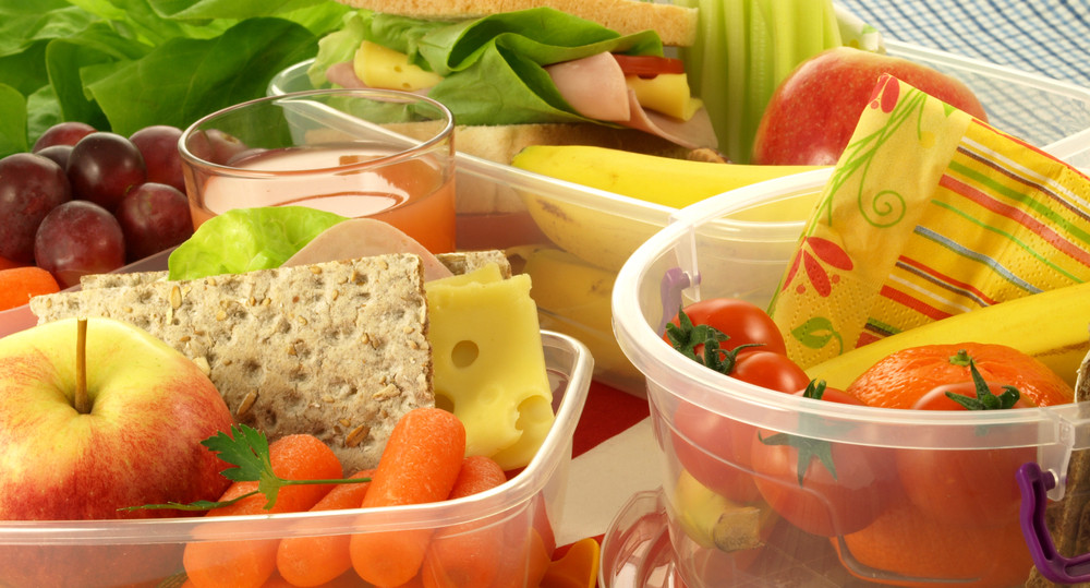 Prepared lunch consisting of various ingredients