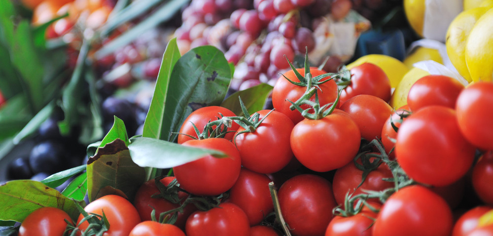 fresh healthy organic food fruits and vegetables at market