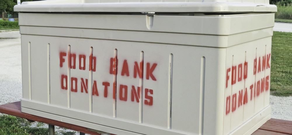 Donation box at large community garden