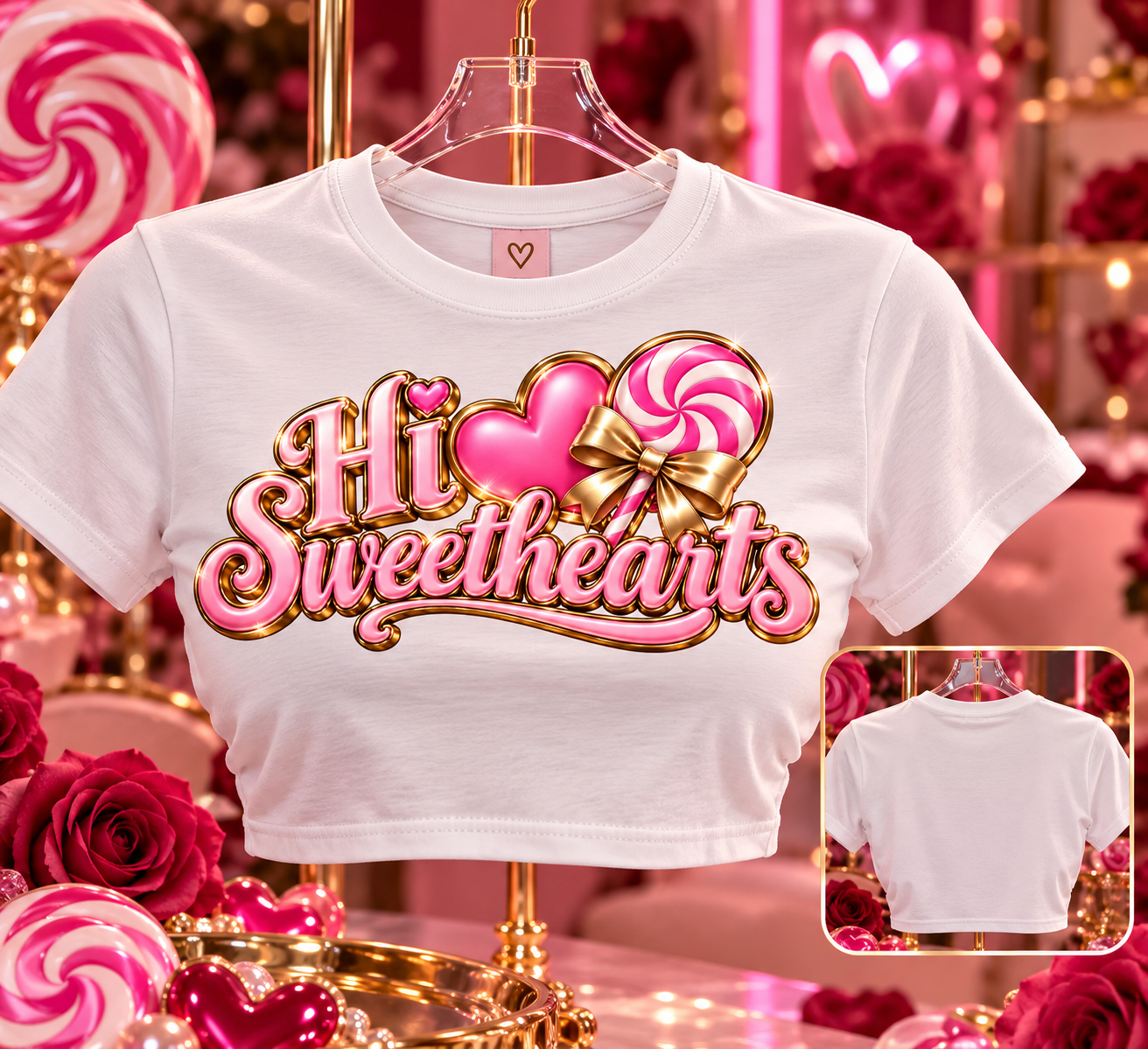 Hi Sweethearts Cropped Tee