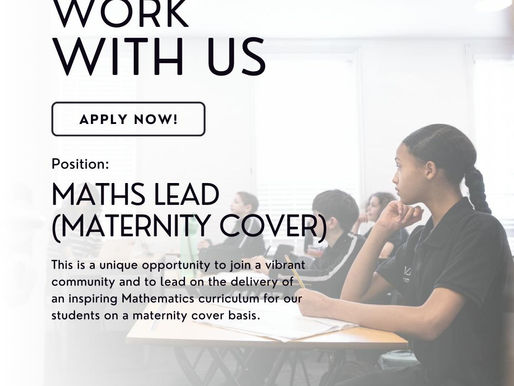 We're Hiring: Maths Lead (Maternity Cover)