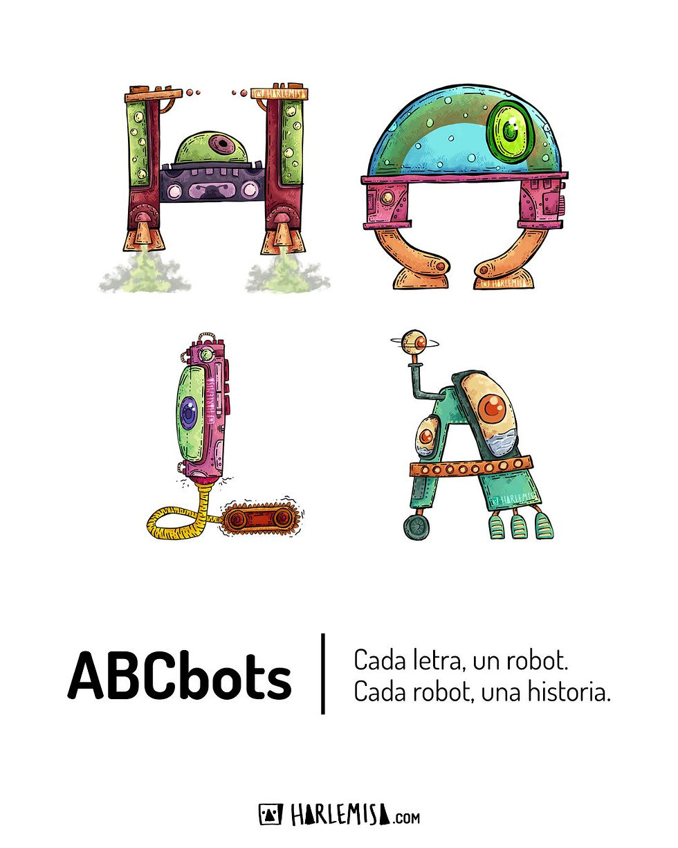 Thumbnail: Stickers de Letras Robóticas