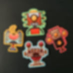 Sticker ilustrado RoboPops. Ilustración por Harlemisa