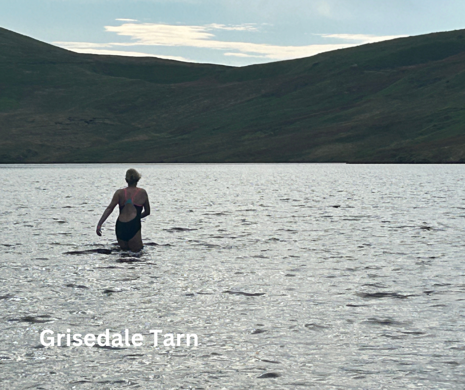 A quick dip in Grisedale Tarn on the third stage of Wainwright's Coast to Coast walk