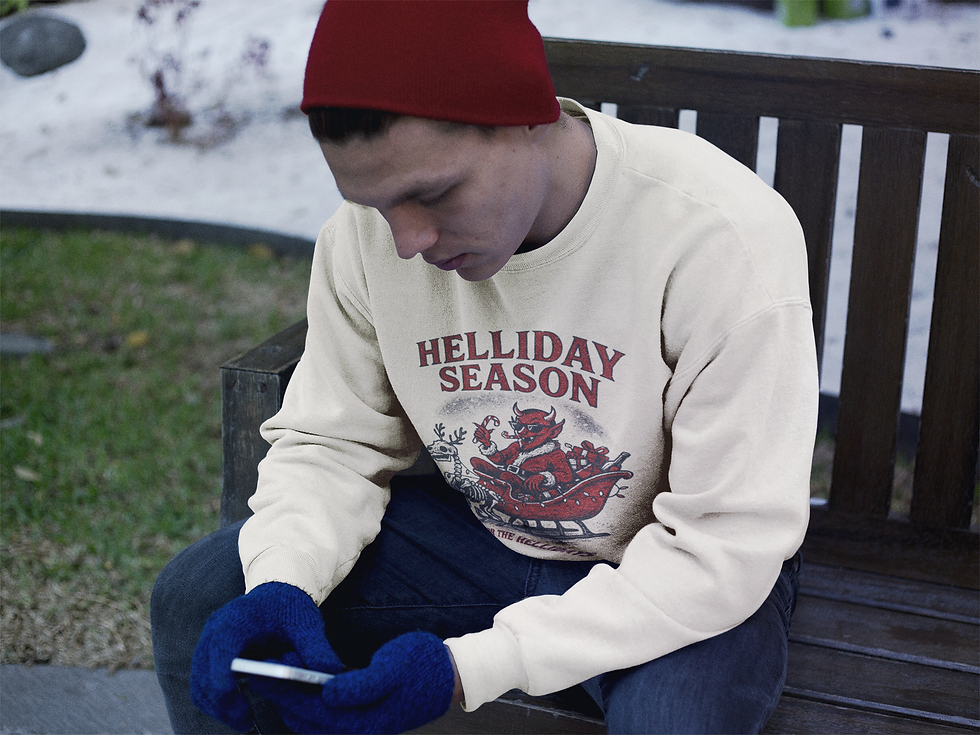 Helliday Season Sweatshirt | Gothic Christmas Jumper | Unisex Off-White Crewneck