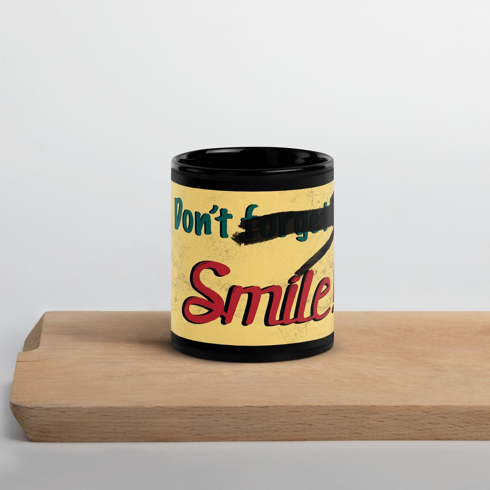 Don’t Forget To Smile Black Glossy Mug - Joaquin Phoenix Joker Replica Movie I
