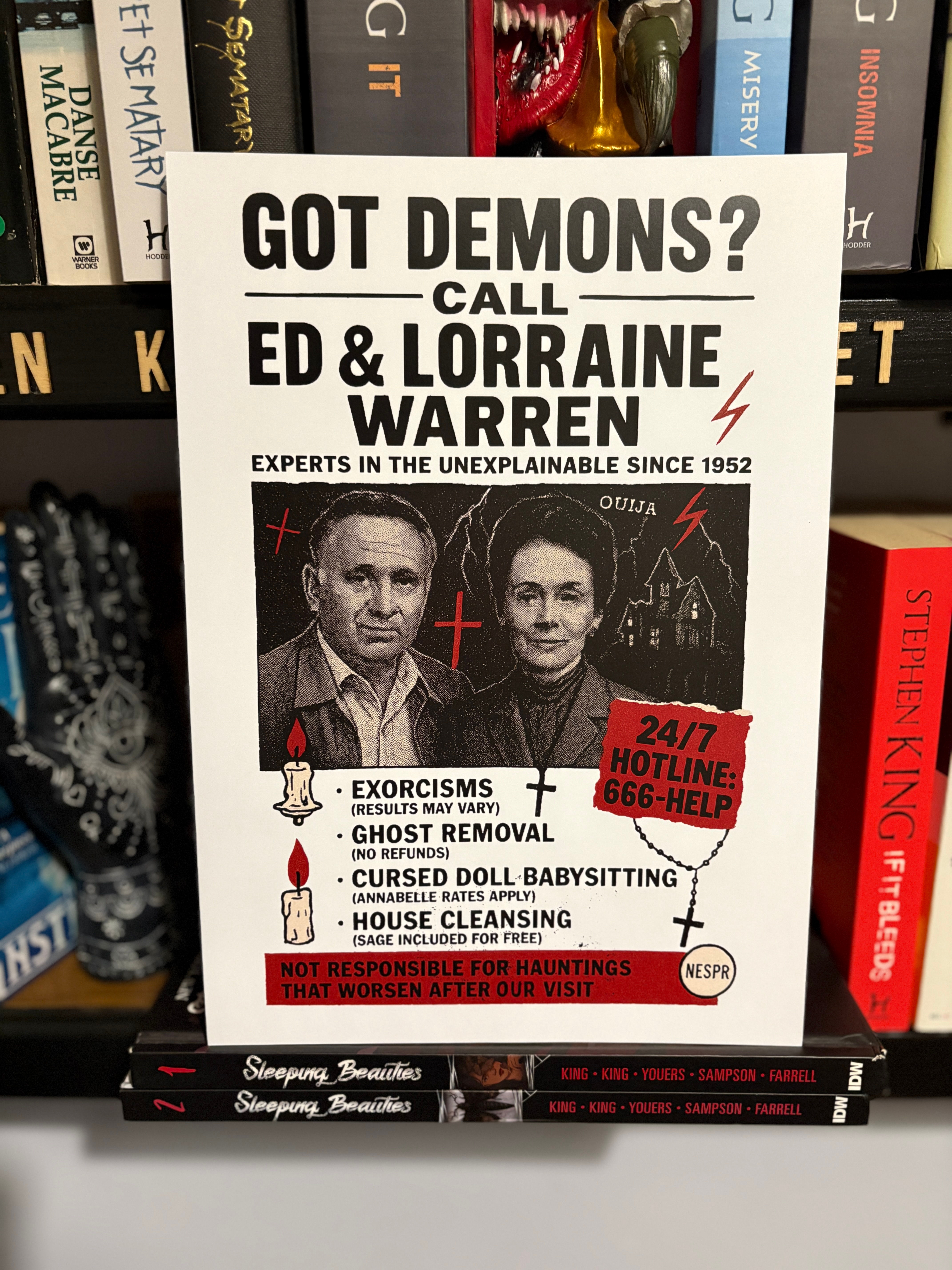 Ed & Lorraine Warren “Got Demons?” Poster – A4 Horror Art Print | Conjuring