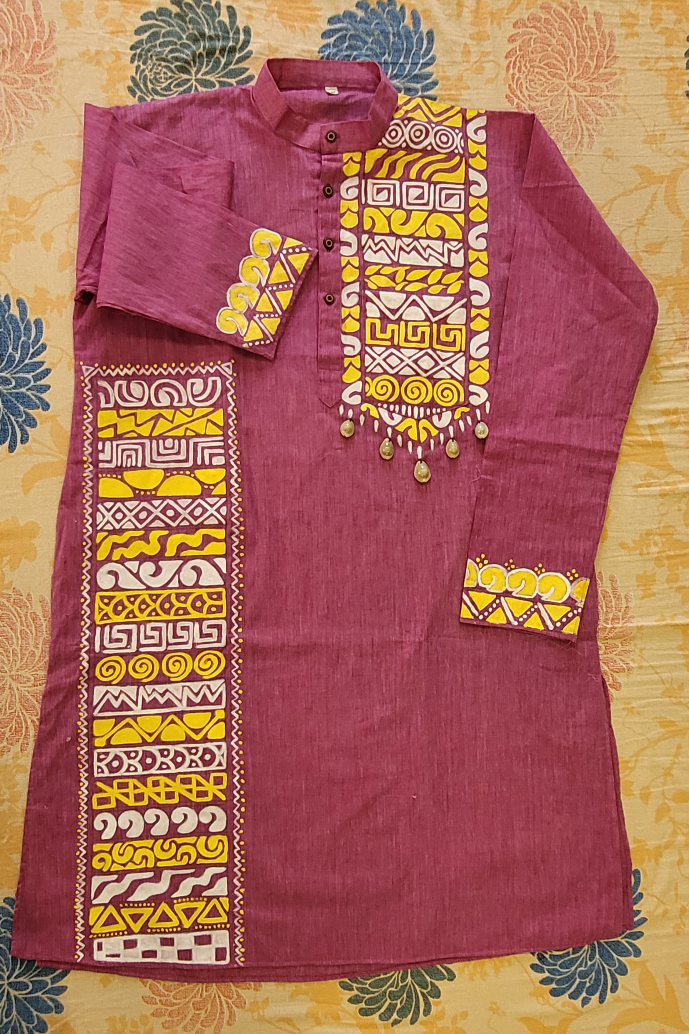 Hand-painted cotton punjabi