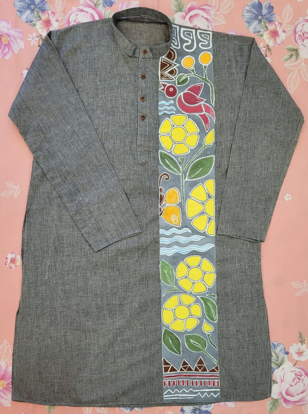 Hand-painted cotton punjabi