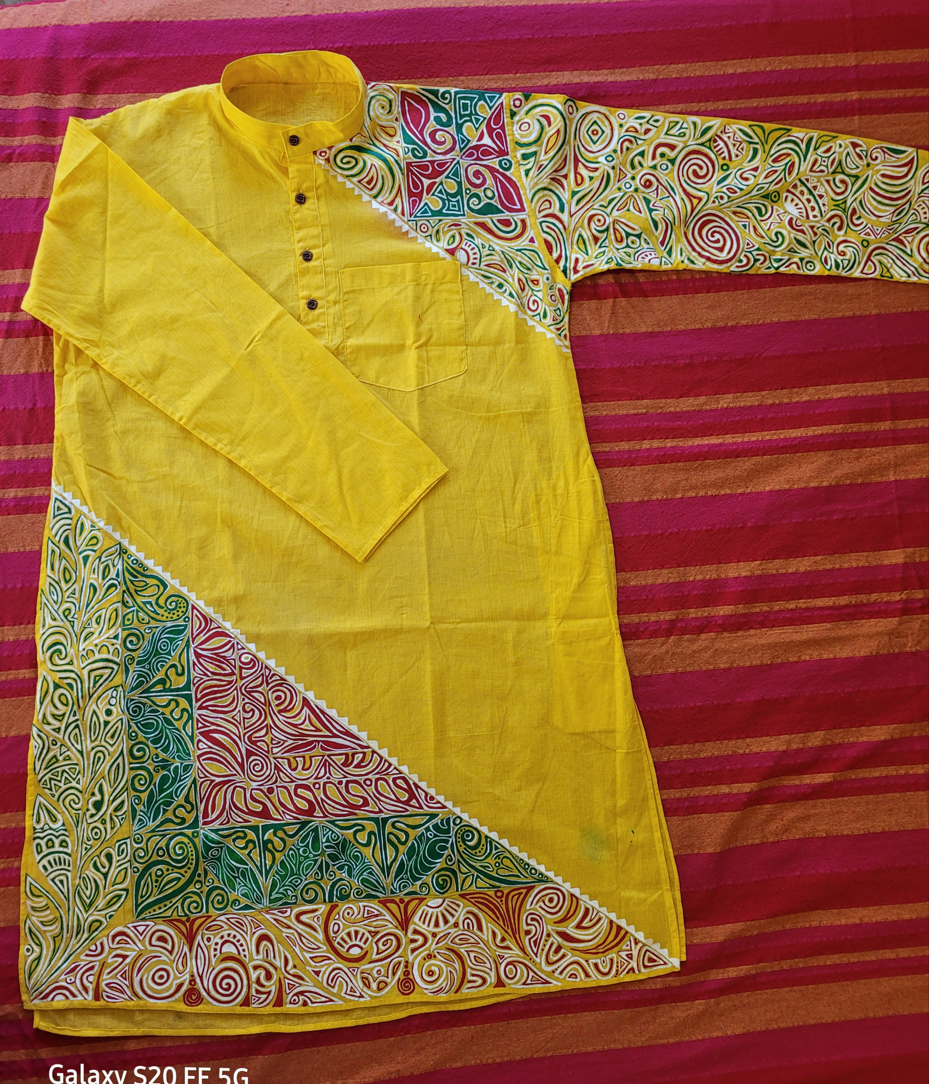 Hand-painted cotton punjabi