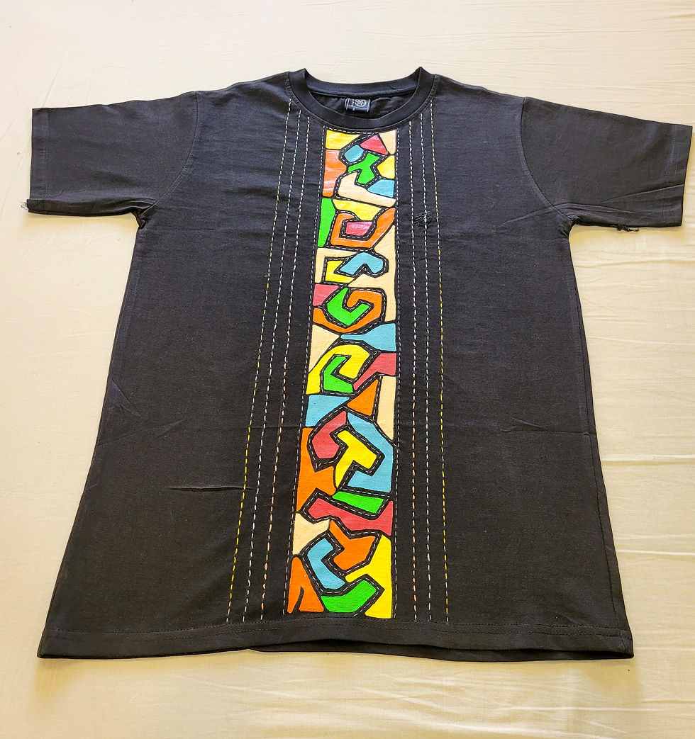 Thumbnail: Hand-painted and embroidery worked T-shirt for Kids'/Teens'