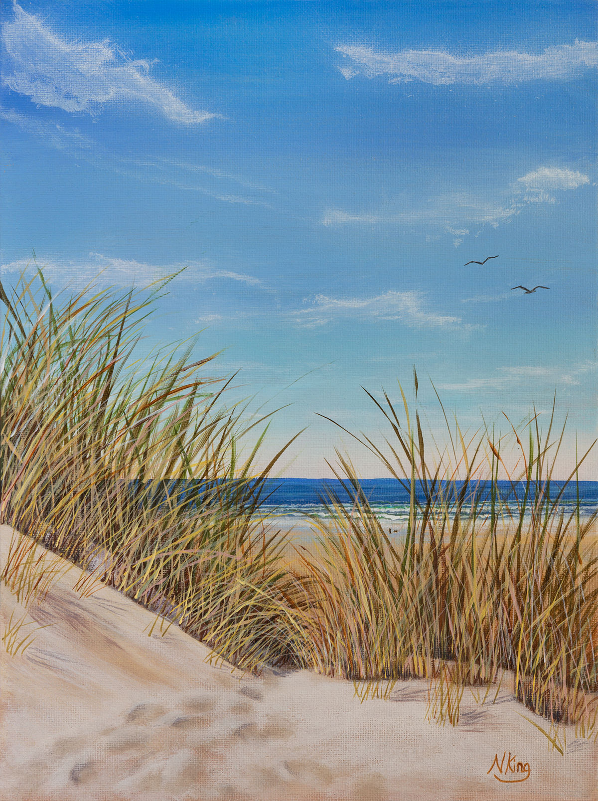 'Gwithian Dunes' Hayle, Cornwall. Art Print