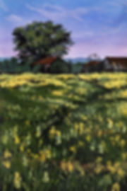 'Rustic Barns'  Near Dorking, Surrey. Art Print