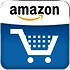 Amazon white shopping cart on blue background logo