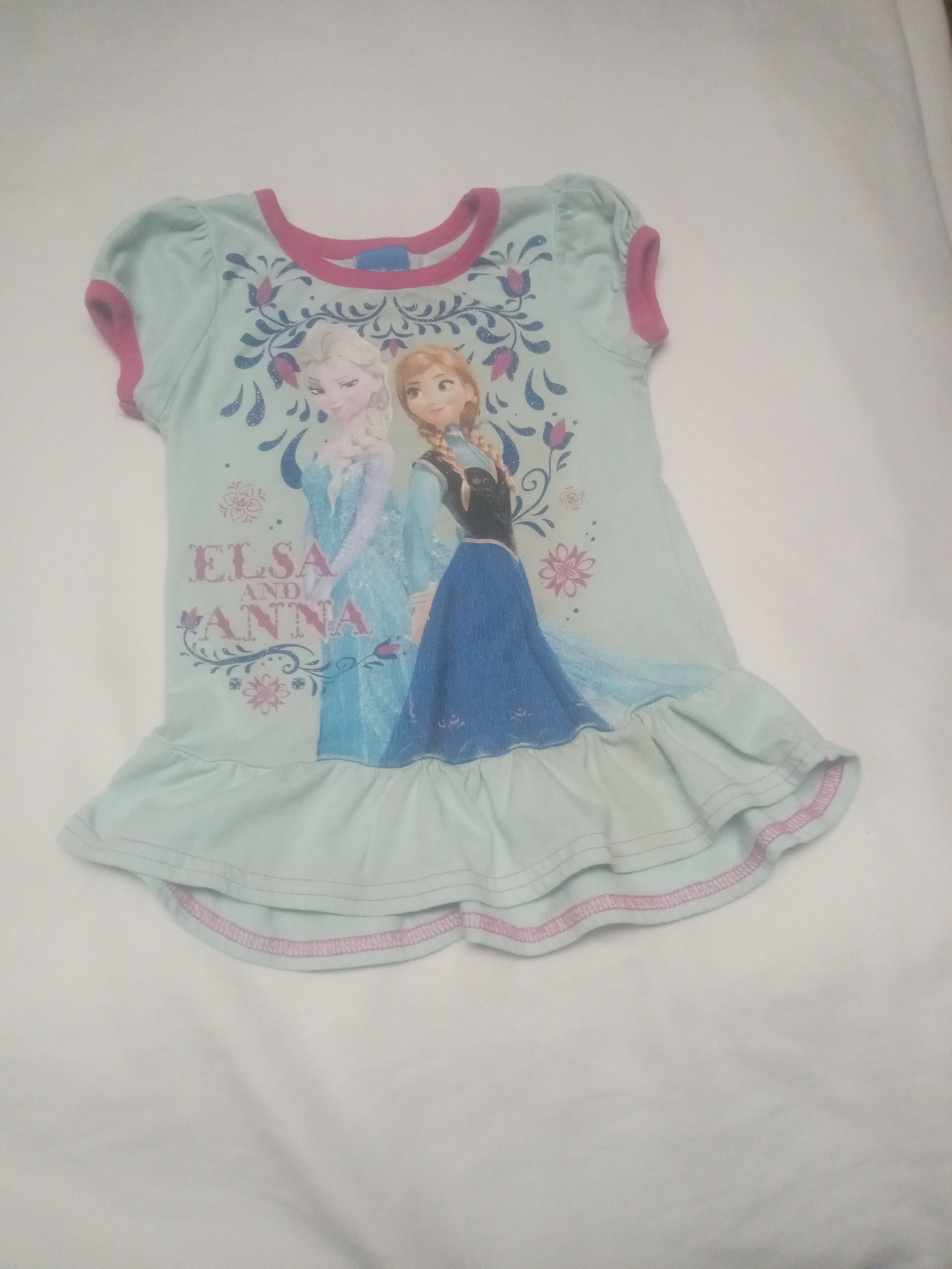 Elsa & Anna nightgown with ruffle at the bottom