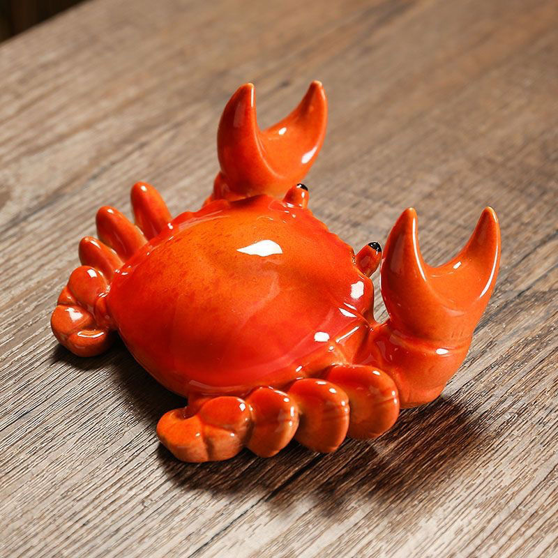 Ceramic Crab Mobile Phone Holder Tea Brush Holder Pen Holder Cover Desktop Tea P