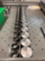 Steel stock faced on the lathe