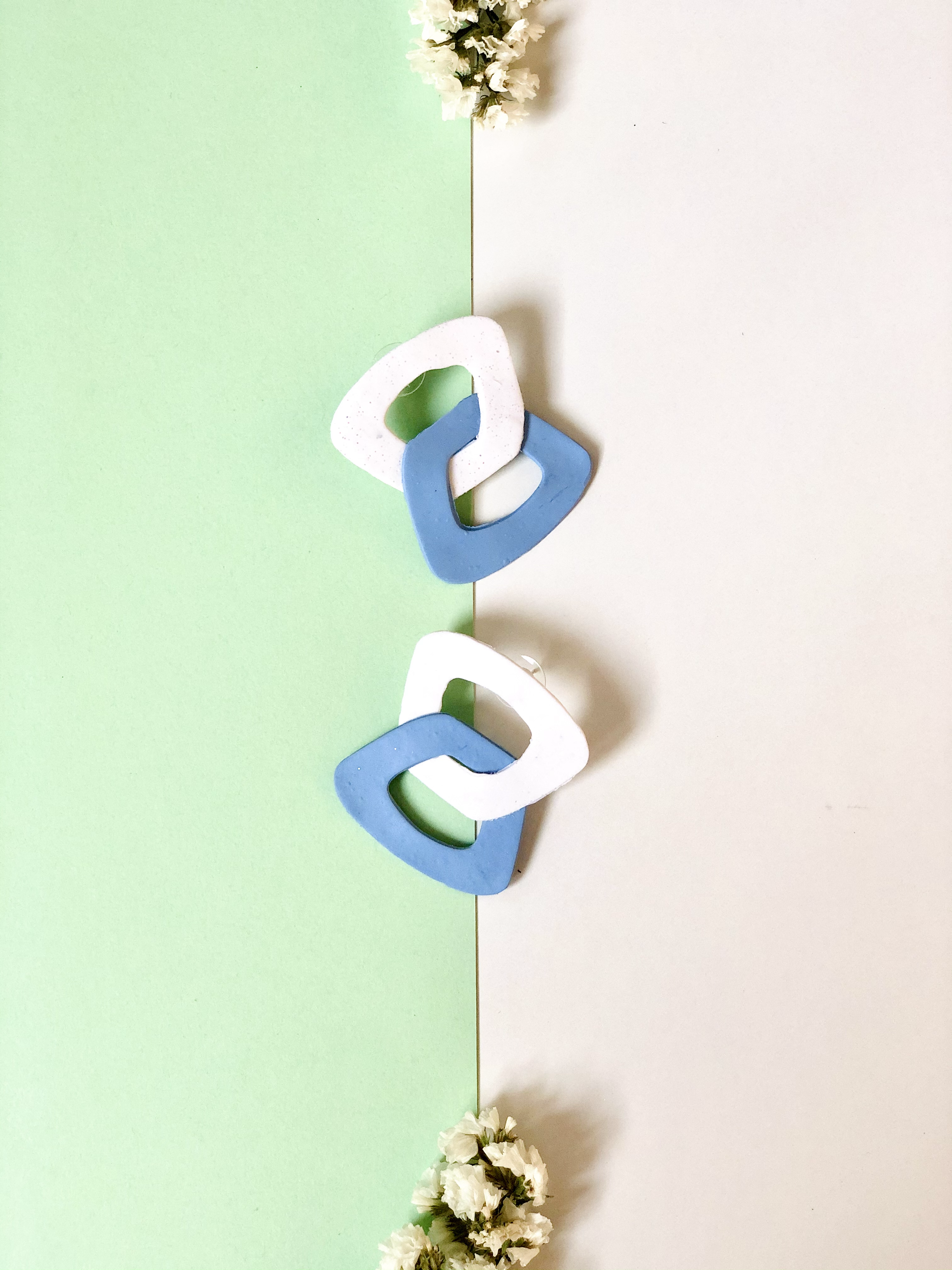 Link ups in blue + white