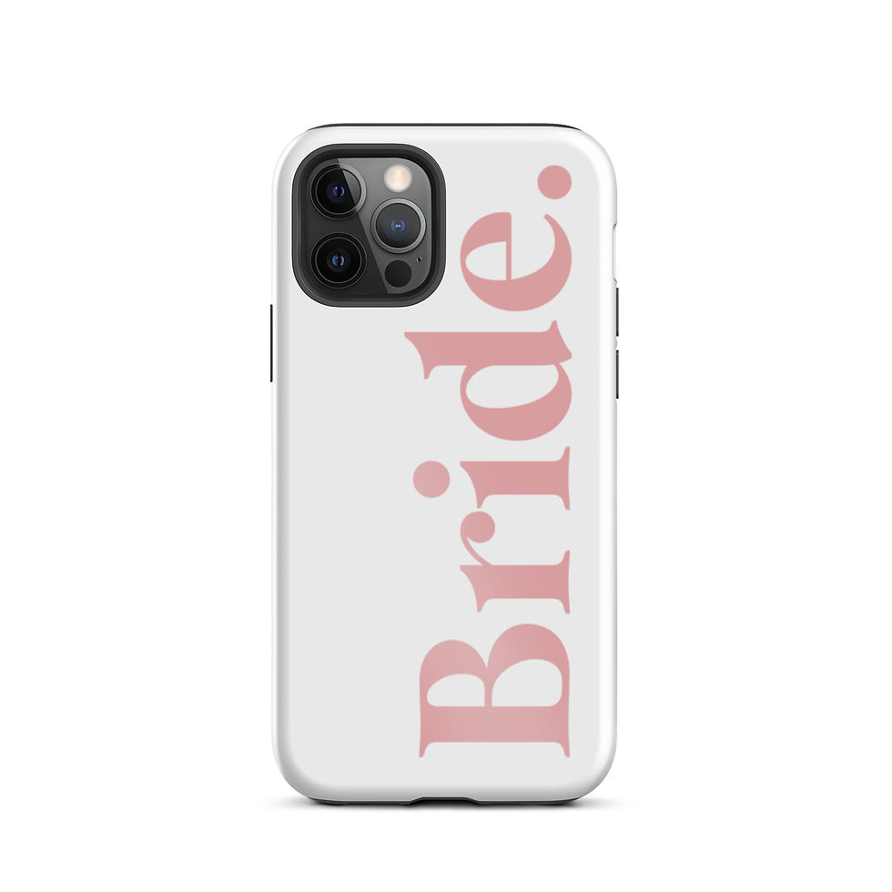Thumbnail: White iPhone case with the word Bride in pink text, Bride.
