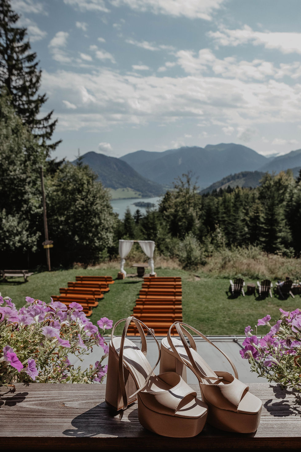 freie Trauung im Almbad Huberspitz am Schliersee Hochzeitsreportage Almhochzeit Berghochzeit Heiraten in den Bergen
