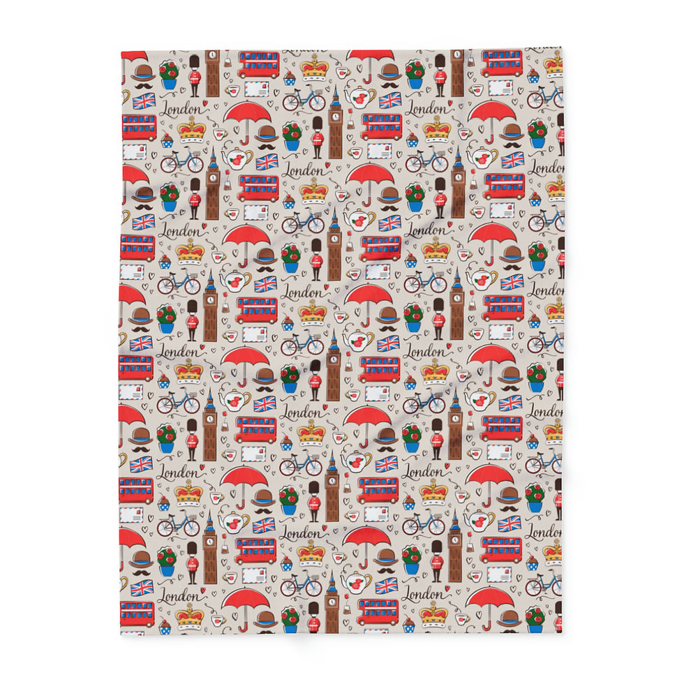 Thumbnail: London UK -  Fleece Blanket - Travel Blanket - London - Britain - UK